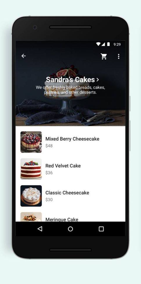 A WhatsApp catalog showing product cards inside a chat